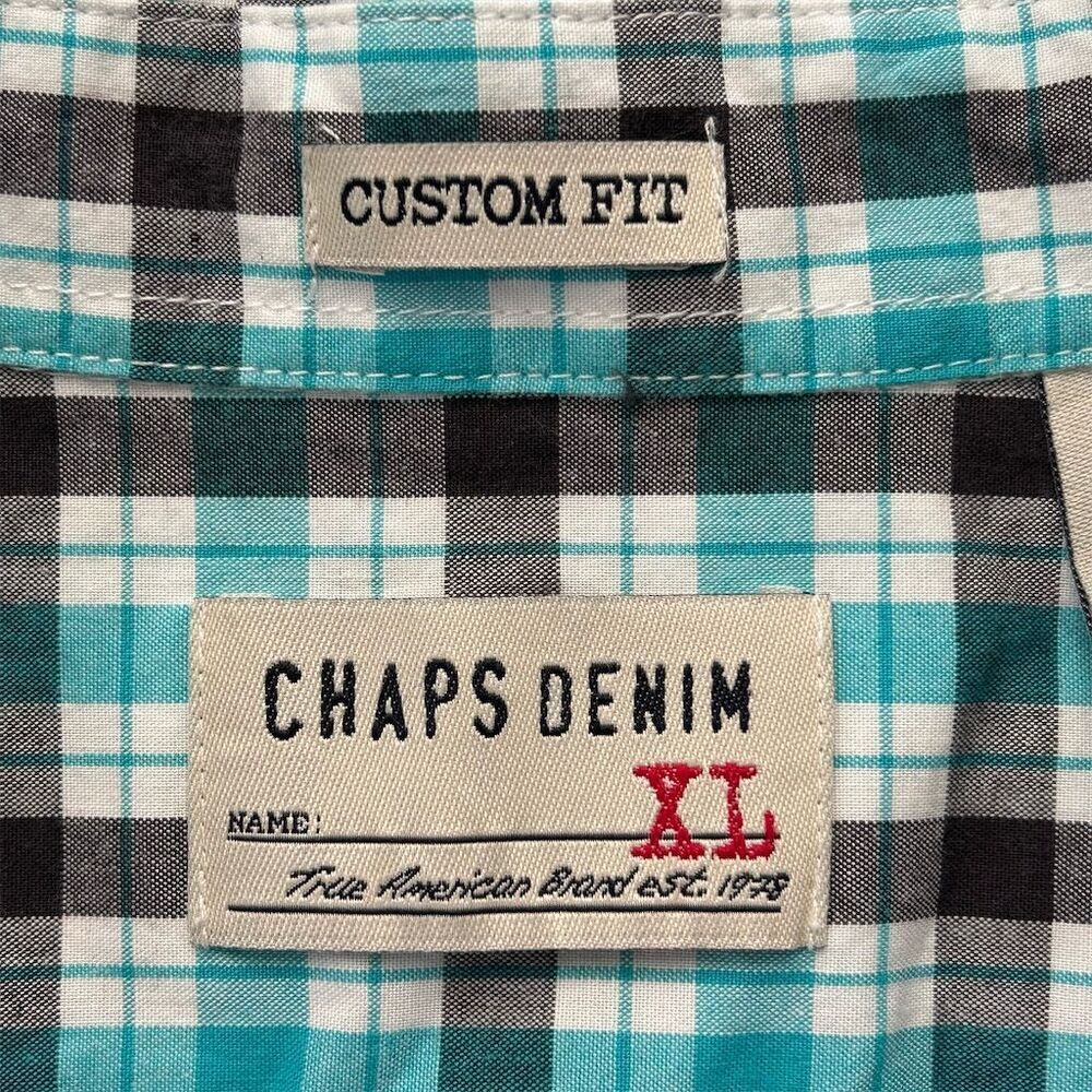 Chaps Denim Men's XL Plaid Short Sleeve Button-Up Shirt Multicolor - Picture 4 of 9